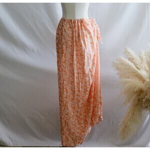 Lotus and Lime Hawaiian Pareo wrap Skirt NWT O/S